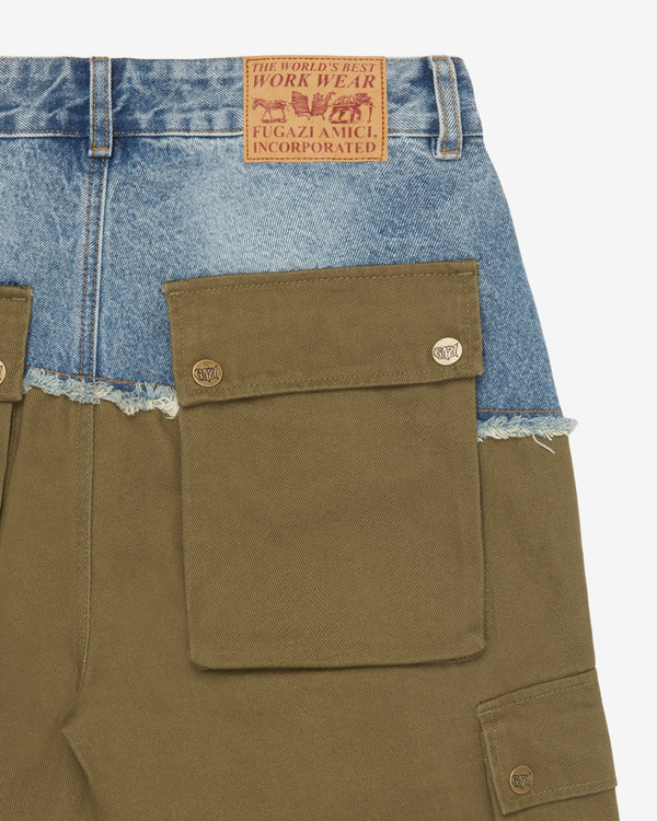 Fugazi - Men’s Hybrid Cargo Jean Pants - (Denim/Olive)