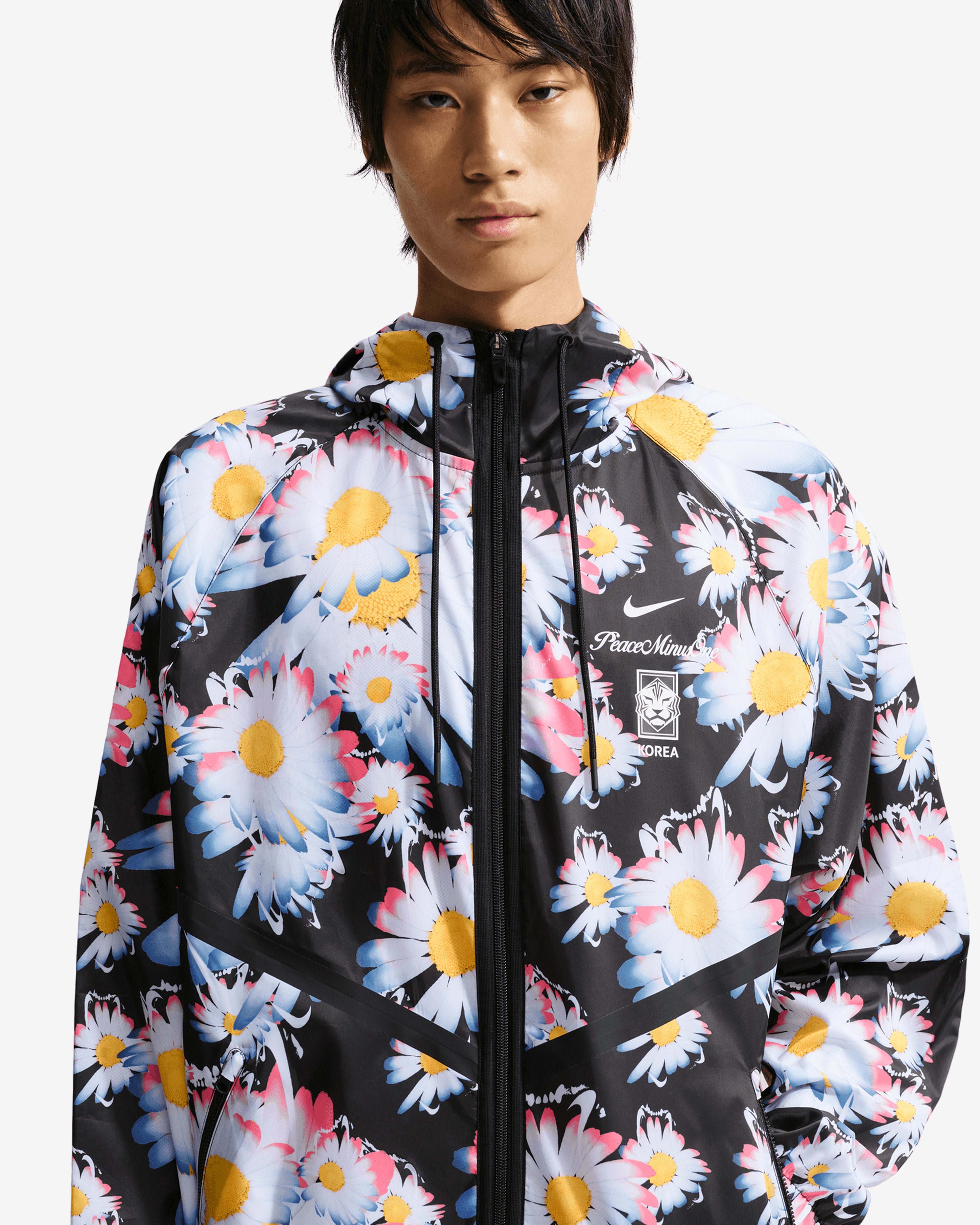 Nike: PEACEMINUSONE Korea Anthem Jacket (Black/White) | Dover