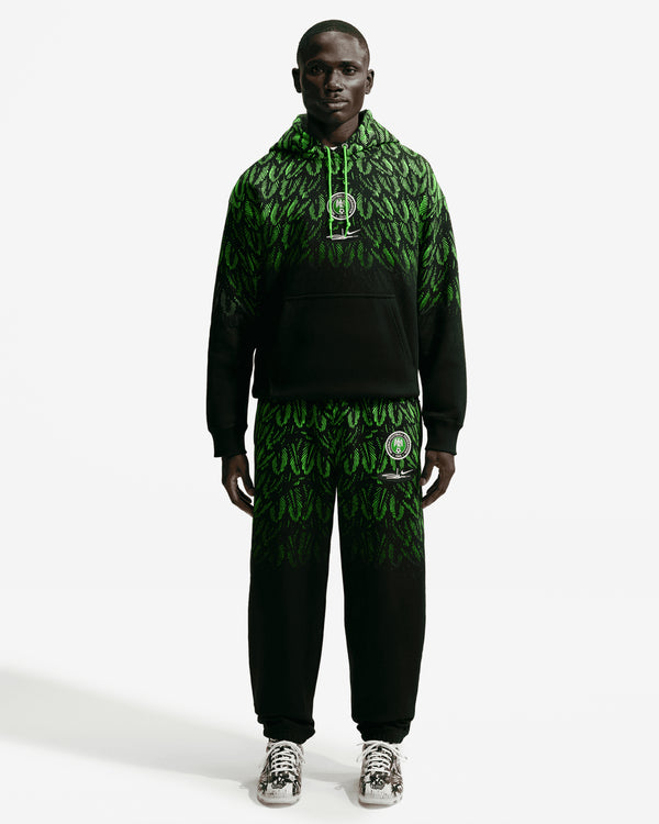 Nike - Slawn Nigeria Fleece Pullover Hoodie - (Black/Poison Green)
