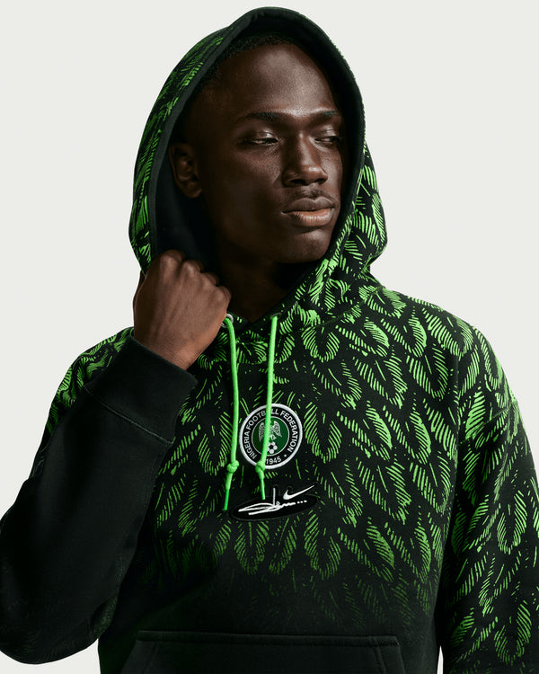 Nike - Slawn Nigeria Fleece Pullover Hoodie - (Black/Poison Green)