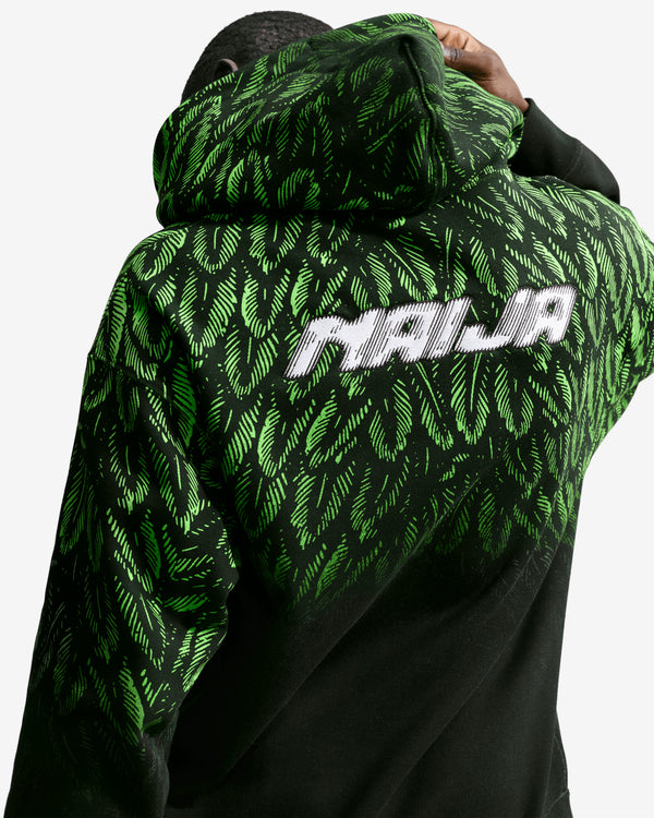 Nike - Slawn Nigeria Fleece Pullover Hoodie - (Black/Poison Green)