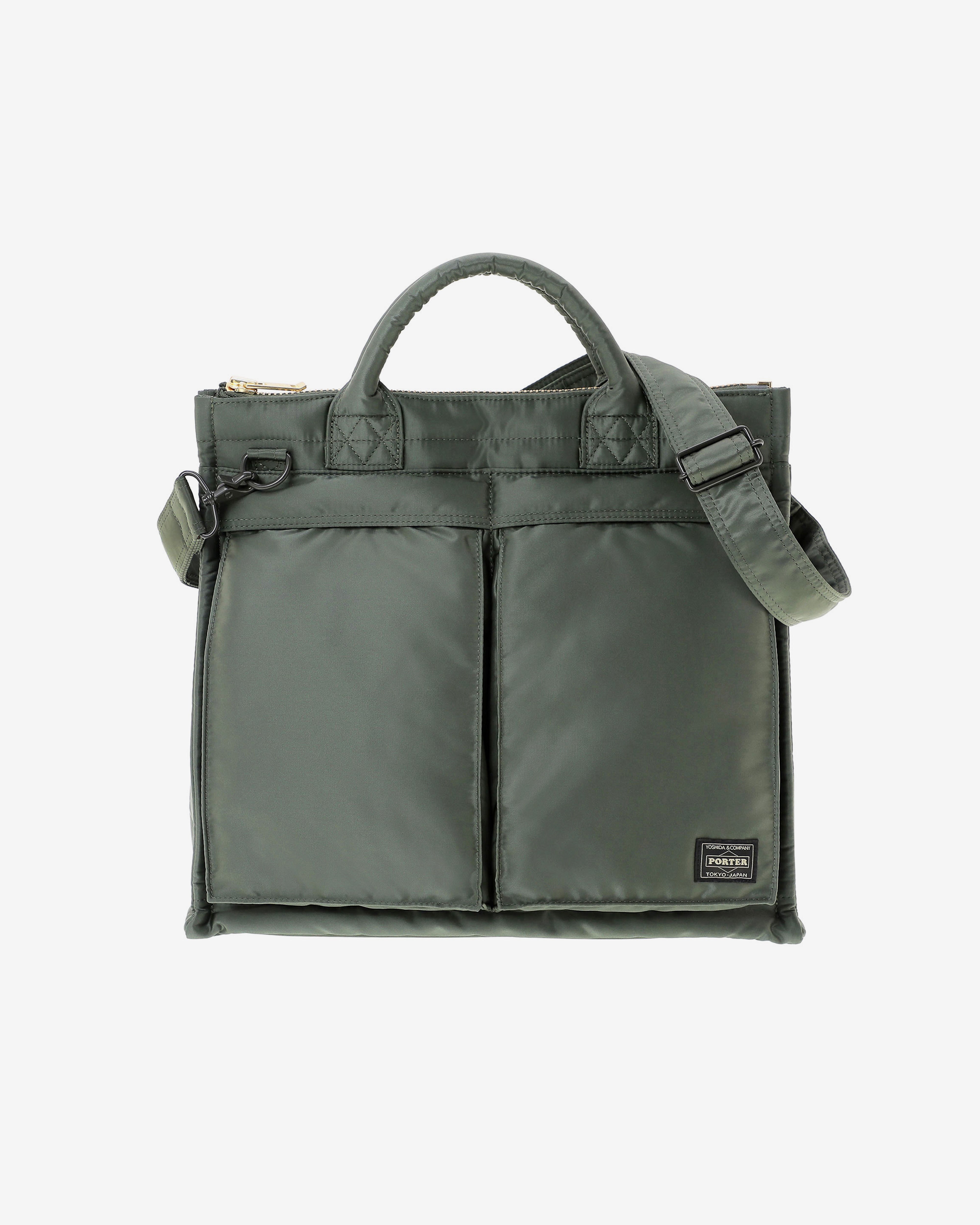 Porter Yoshida & Co.: Tanker Square Tote Bag (L) (Green) | DSML E-SHOP