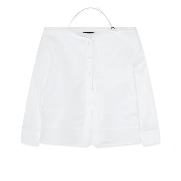 Jacquemus - Women’s La Chemise Peplo Off Shoulder Shirt - (White)