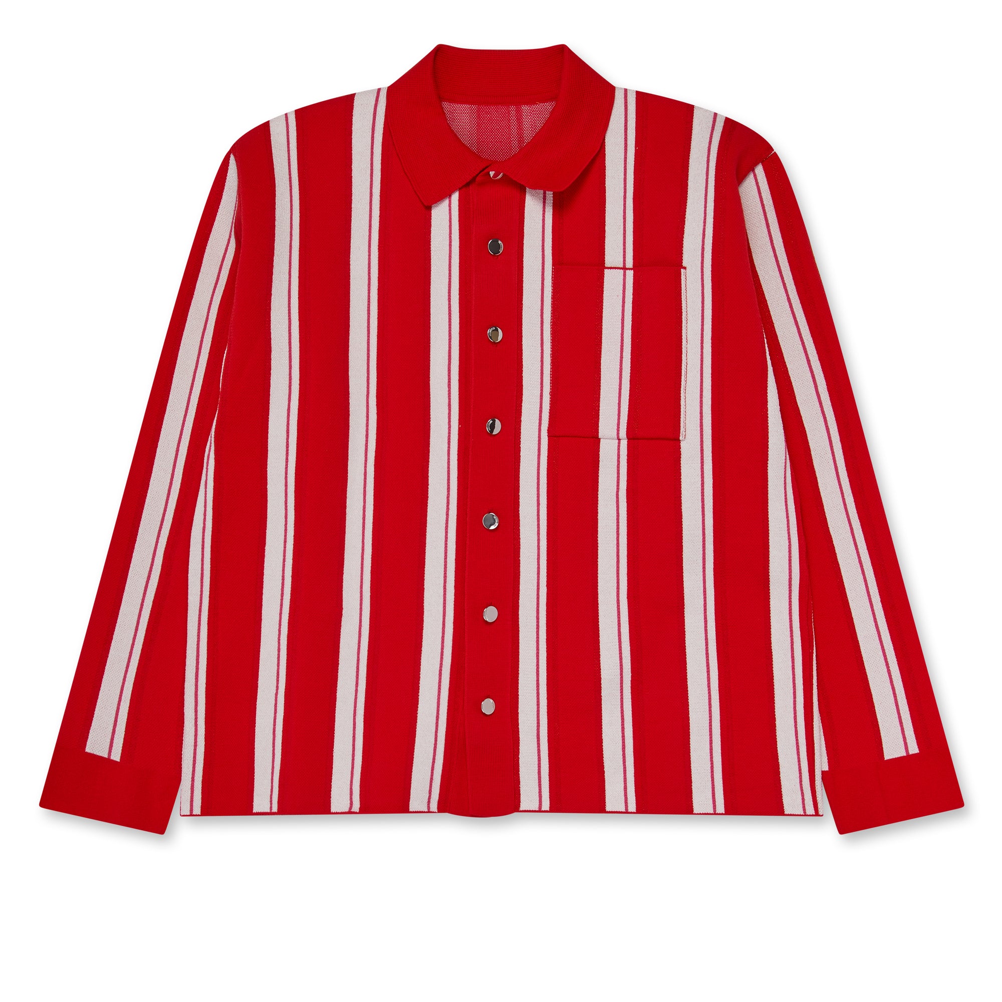 Jacquemus - Men’s La Chemise Maille Polo Shirt - (Red Stripe) view 1