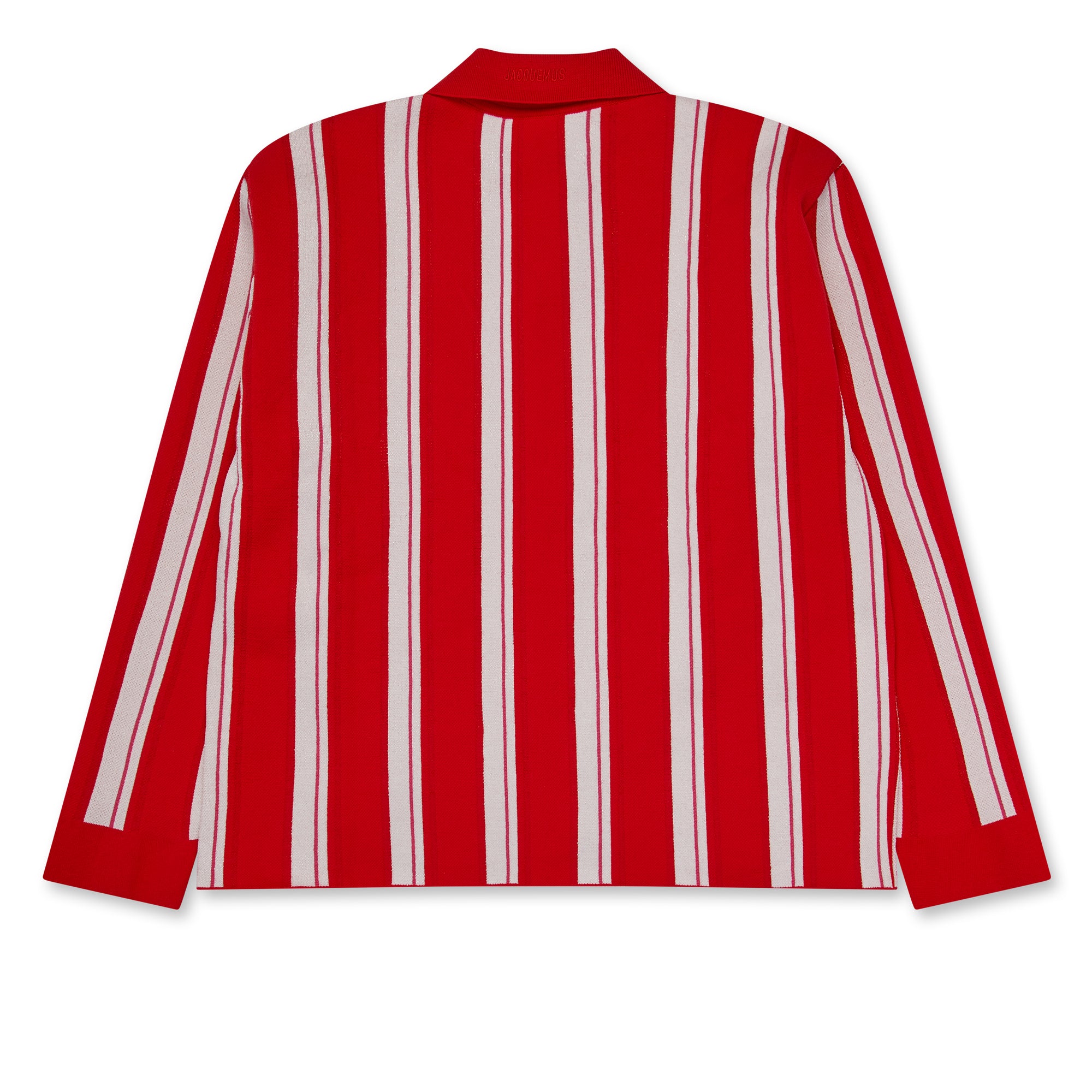 Jacquemus - Men’s La Chemise Maille Polo Shirt - (Red Stripe) view 2