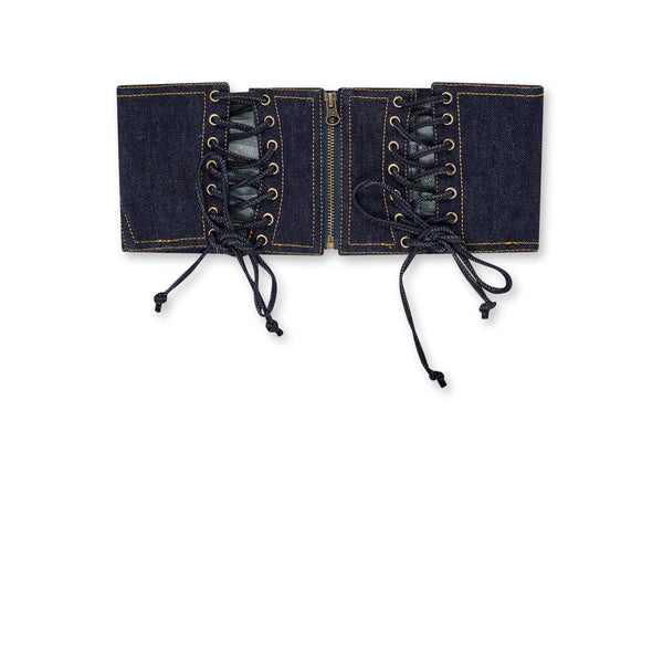 Jean Paul Gaultier - Women’s Laced Denim Waist Corset - (Indigo)