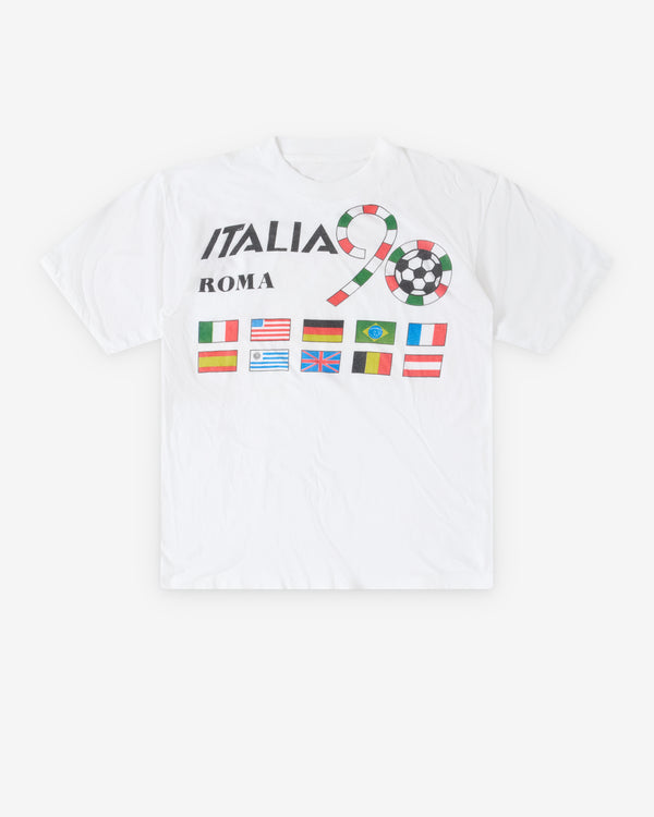 JERKS™ - Italia 90 Roma Flags Lineup - (White)