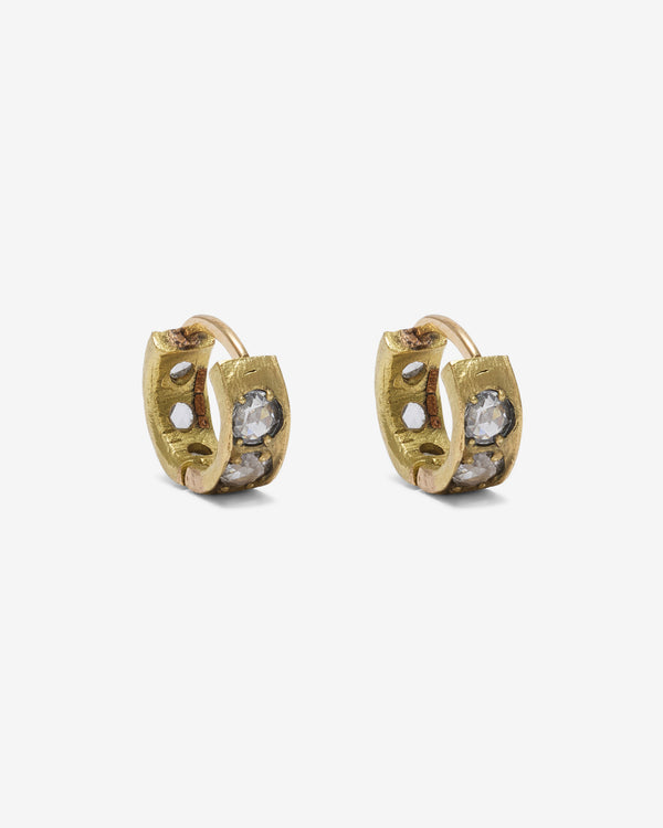 Noguchi Bijoux - Diamond Huggies - (Yellow Gold)