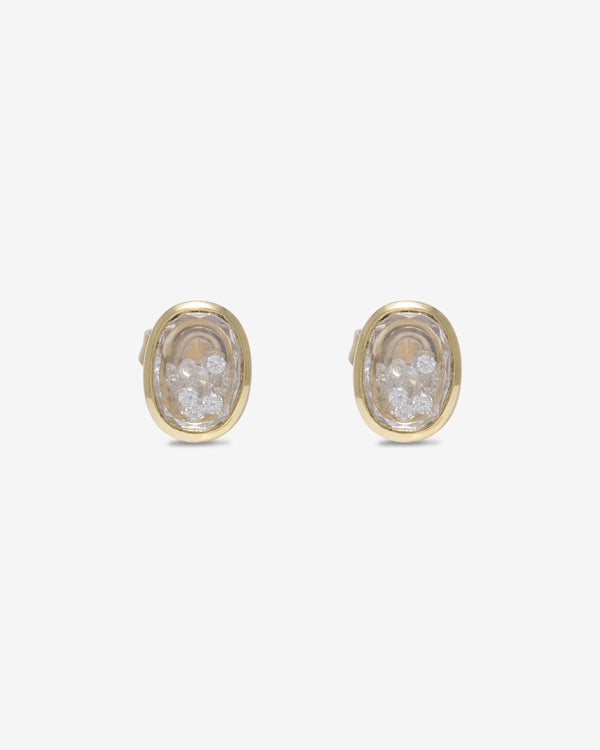 Moritz Glik - Neue Oval Stud Earrings - (Yellow Gold)