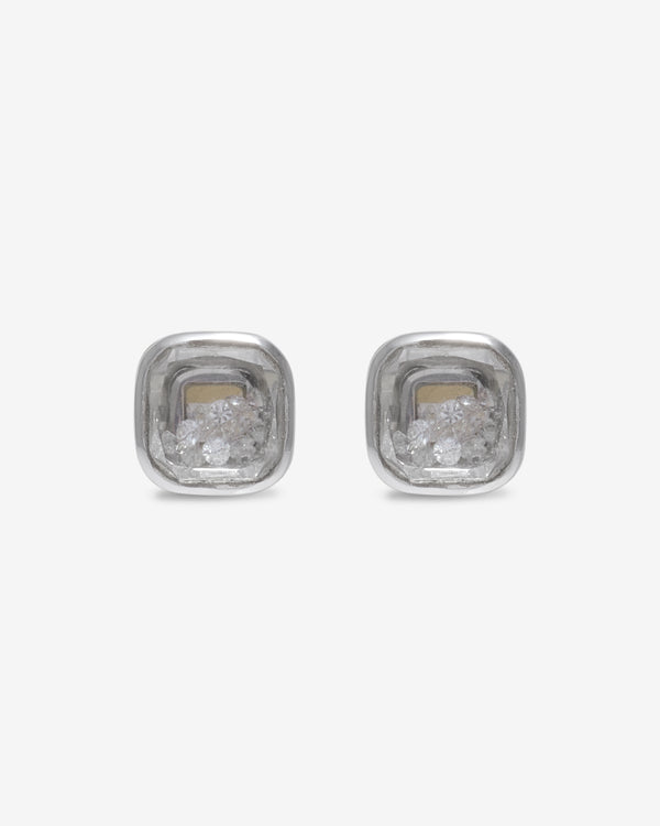 Moritz Glik - Neue Cushion Stud Earrings - (White Gold)
