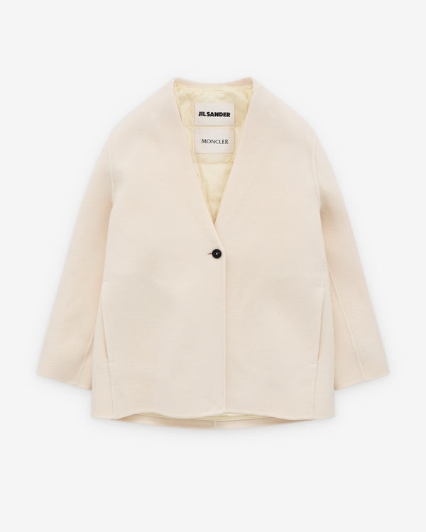 Jil Sander - Women's Moncler Francium 3-in-1 Mono-Breasted Wool Jacket - (Optic White)