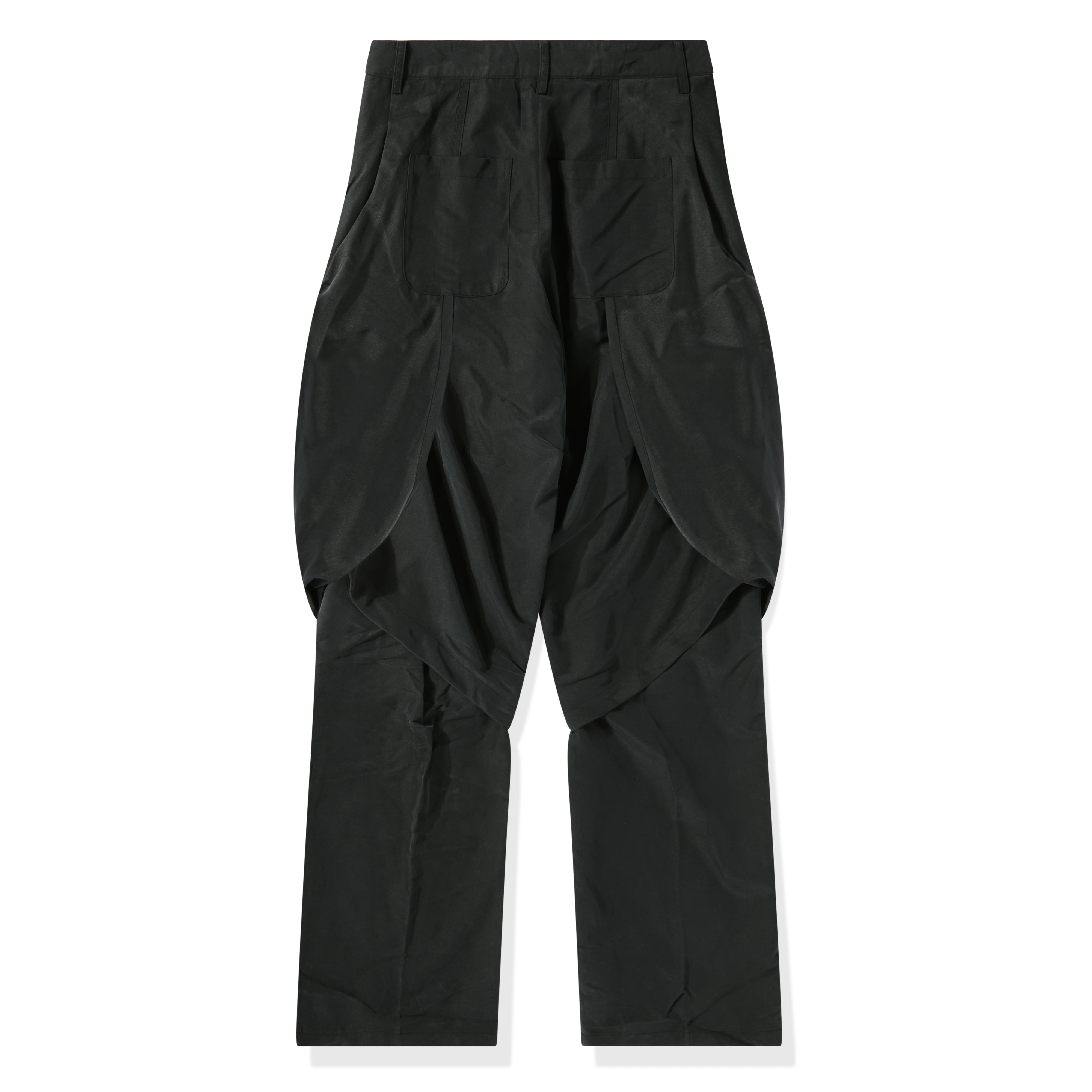 JiyongKim: Men's Layered Draped Trousers (Black) | Dover Street