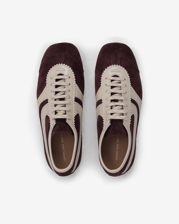 Dries Van Noten  - Men's Suede Sneakers - (Dark Purple/Beige)