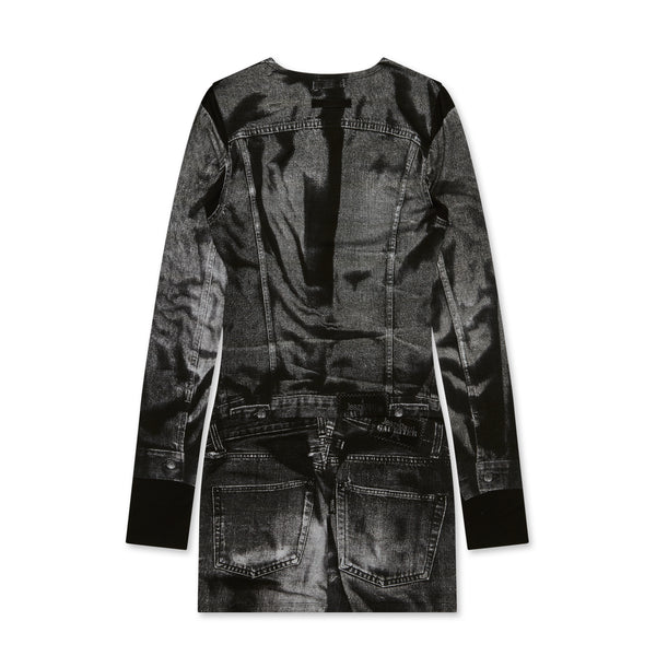 Jean Paul Gaultier - Women’s Denim Print Mini Dress - (Black/Grey)