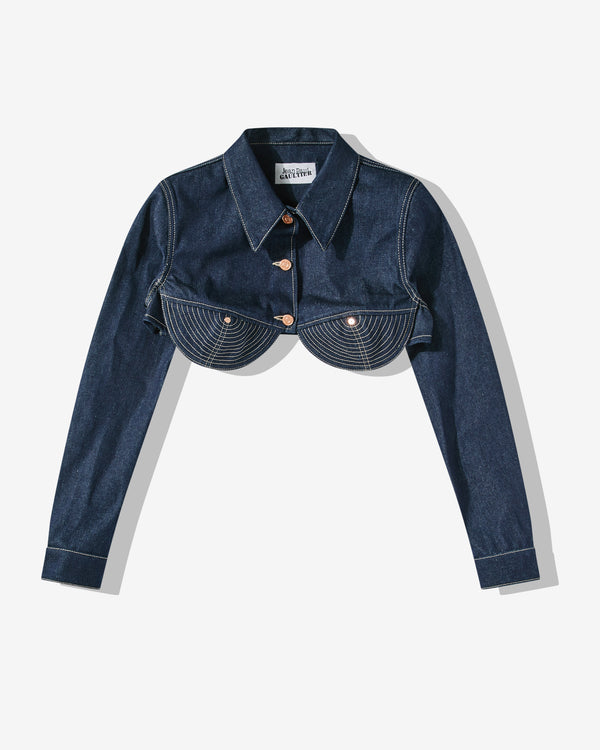 Jean Paul Gaultier - Women's Cropped Denim Jacket - (Indigo)