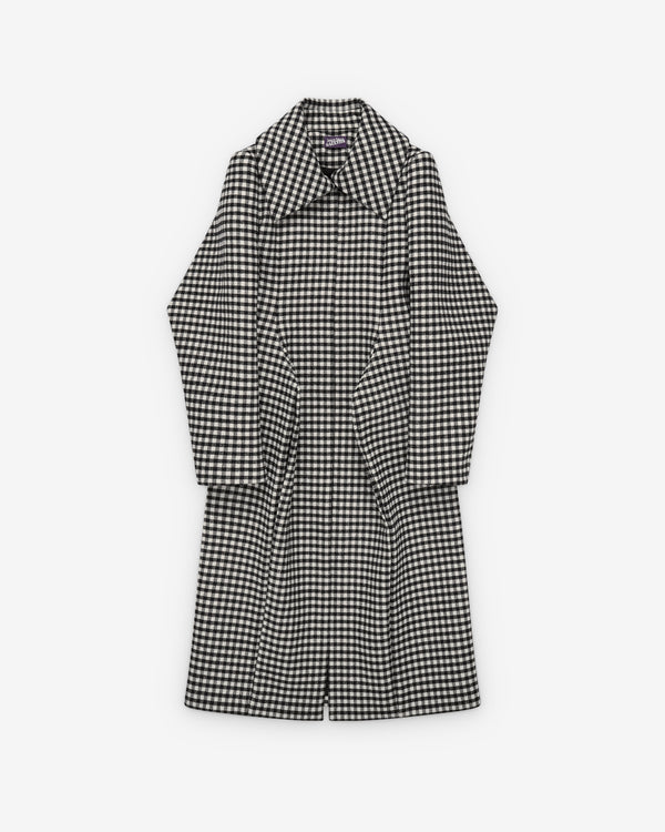 Jean Paul Gaultier - Women's Neoprene Pleated Coat - (Black/White)