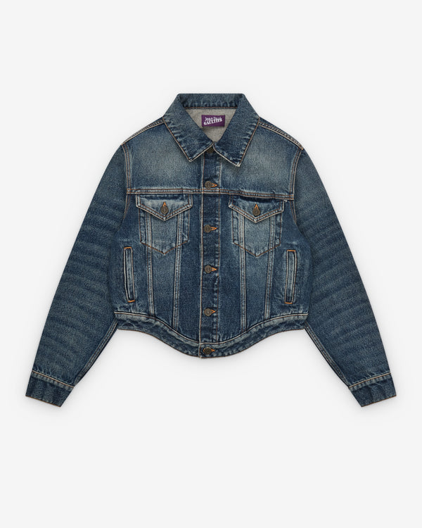 Jean Paul Gaultier - Women's Wavy Denim Jacket  - (Dark Wash)