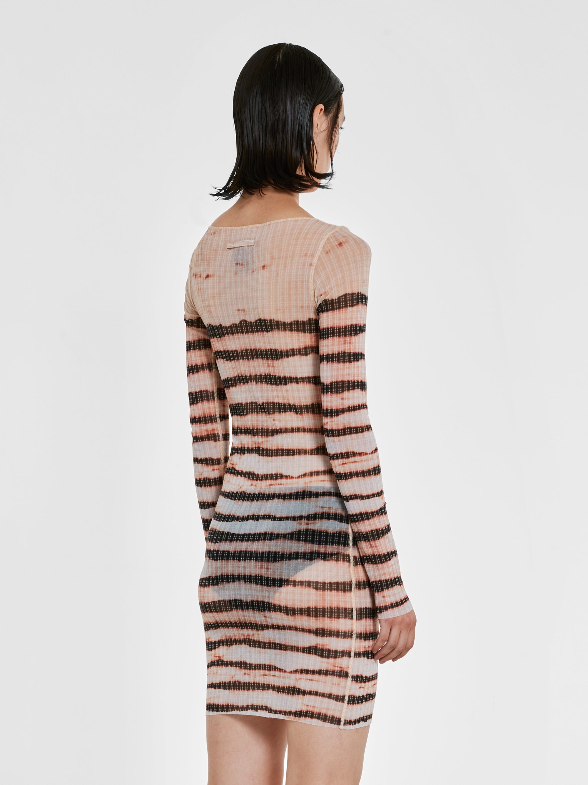 Jean Paul Gaultier - KNWLS Women’s Long Sleeve Striped Dress - (Ecru/Brown) view 4