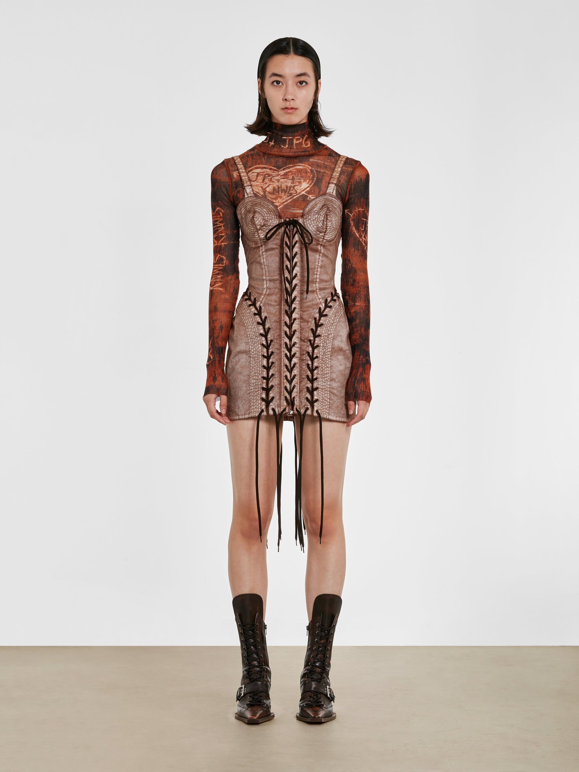 Jean Paul Gaultier - KNWLS Women’s Conical Laced Dress - (Brown/Ecru) view 1