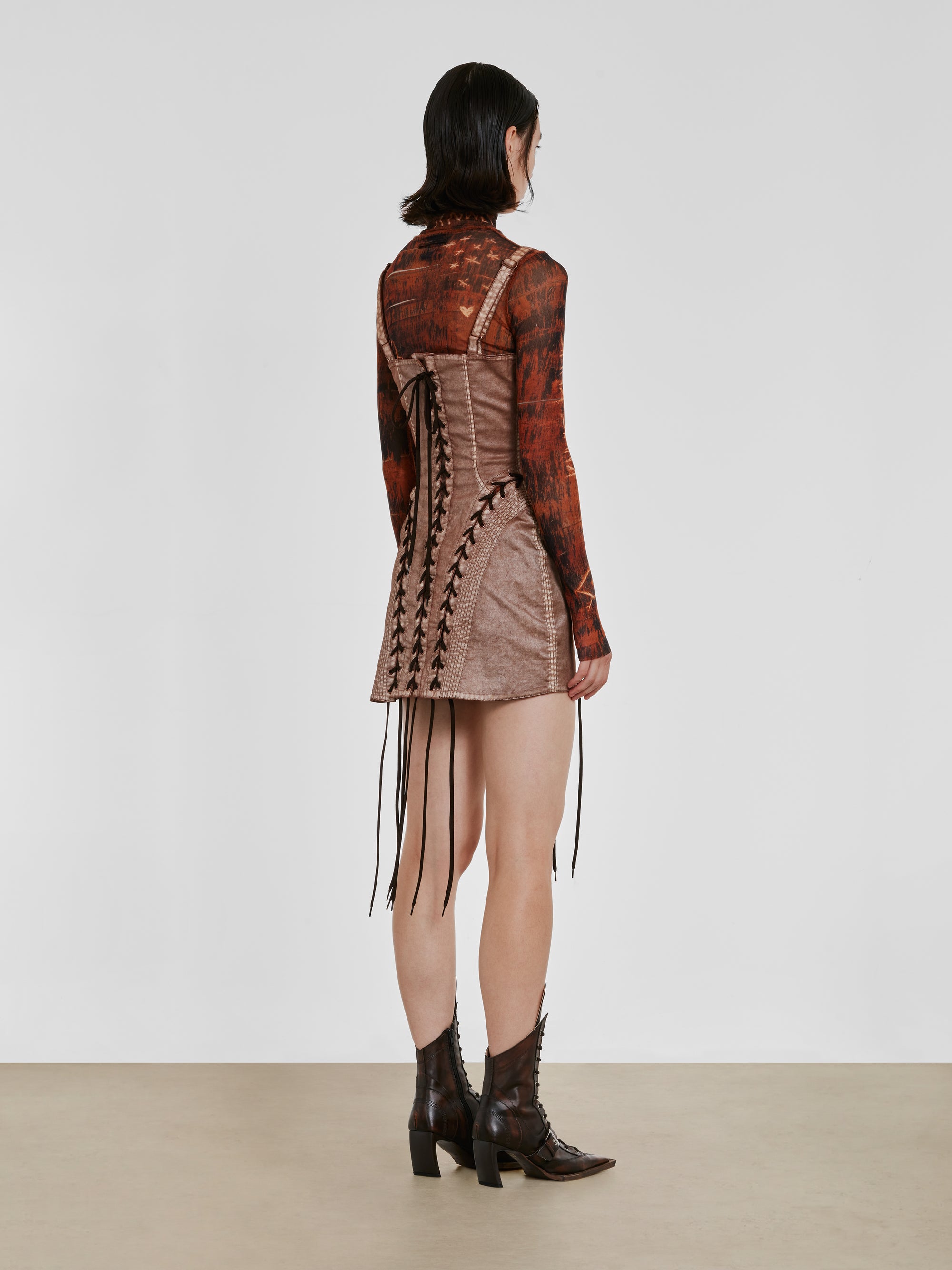 Jean Paul Gaultier - KNWLS Women’s Conical Laced Dress - (Brown/Ecru) view 3