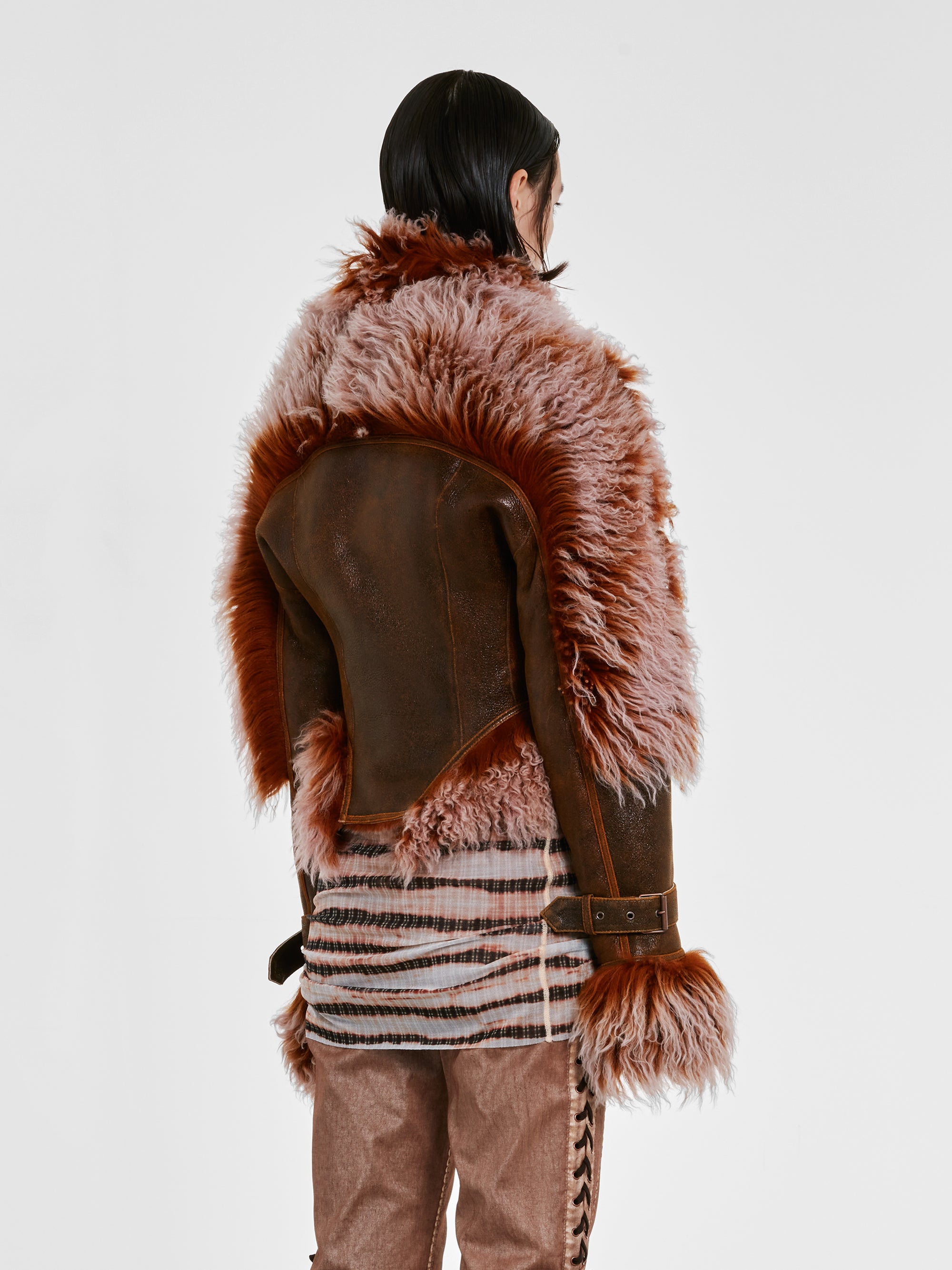 Jean Paul Gaultier - KNWLS Women’s Shearling Jacket - (Brown/Lilac) view 3