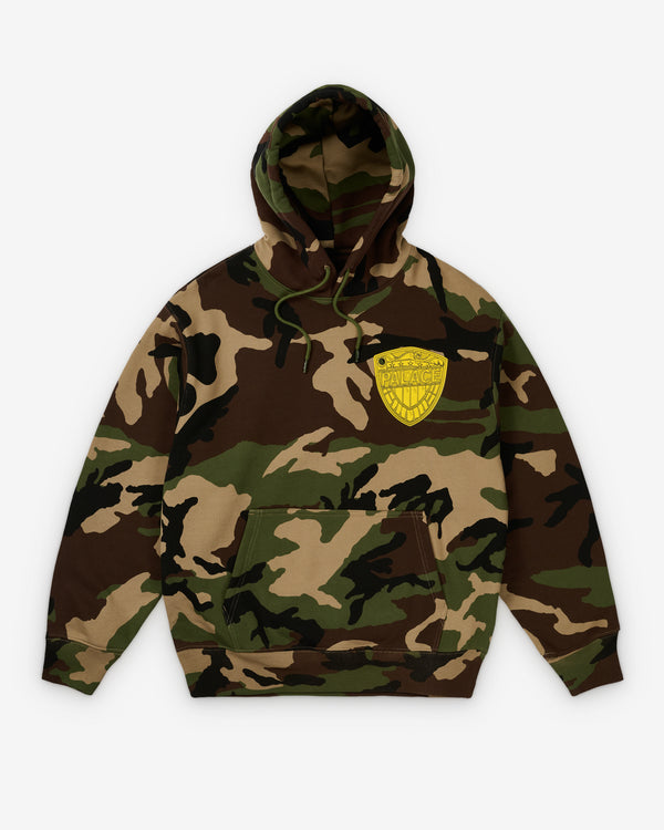 Palace - Men's Judge Dredd Shield Hood - (Woodland Camo)