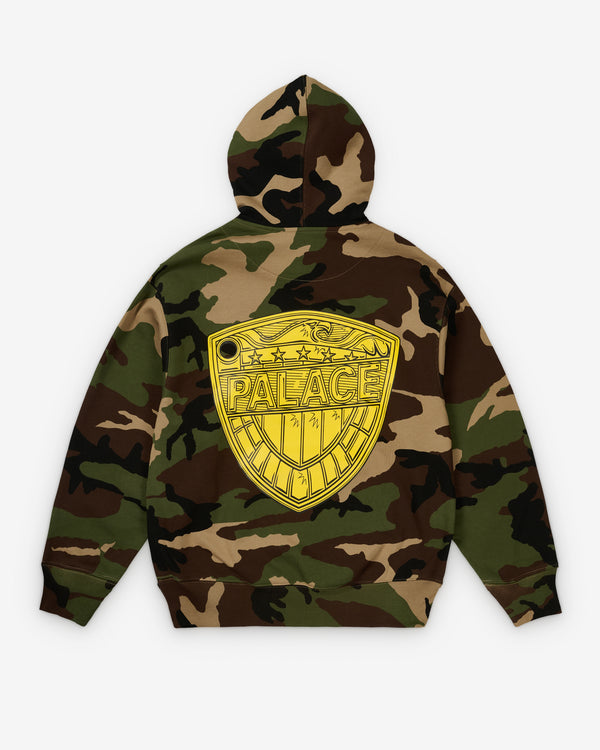 Palace - Men's Judge Dredd Shield Hood - (Woodland Camo)