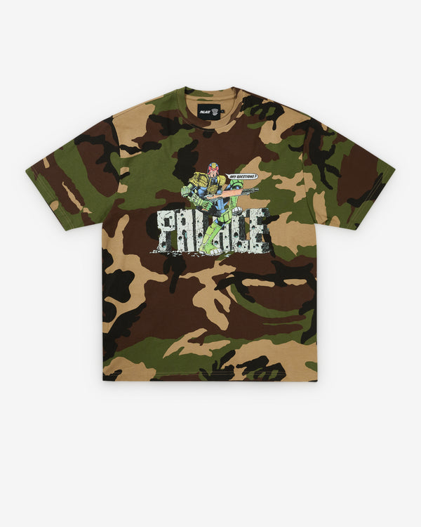 Palace - Men's Judge Dredd T-Shirt - (Woodland Camo)