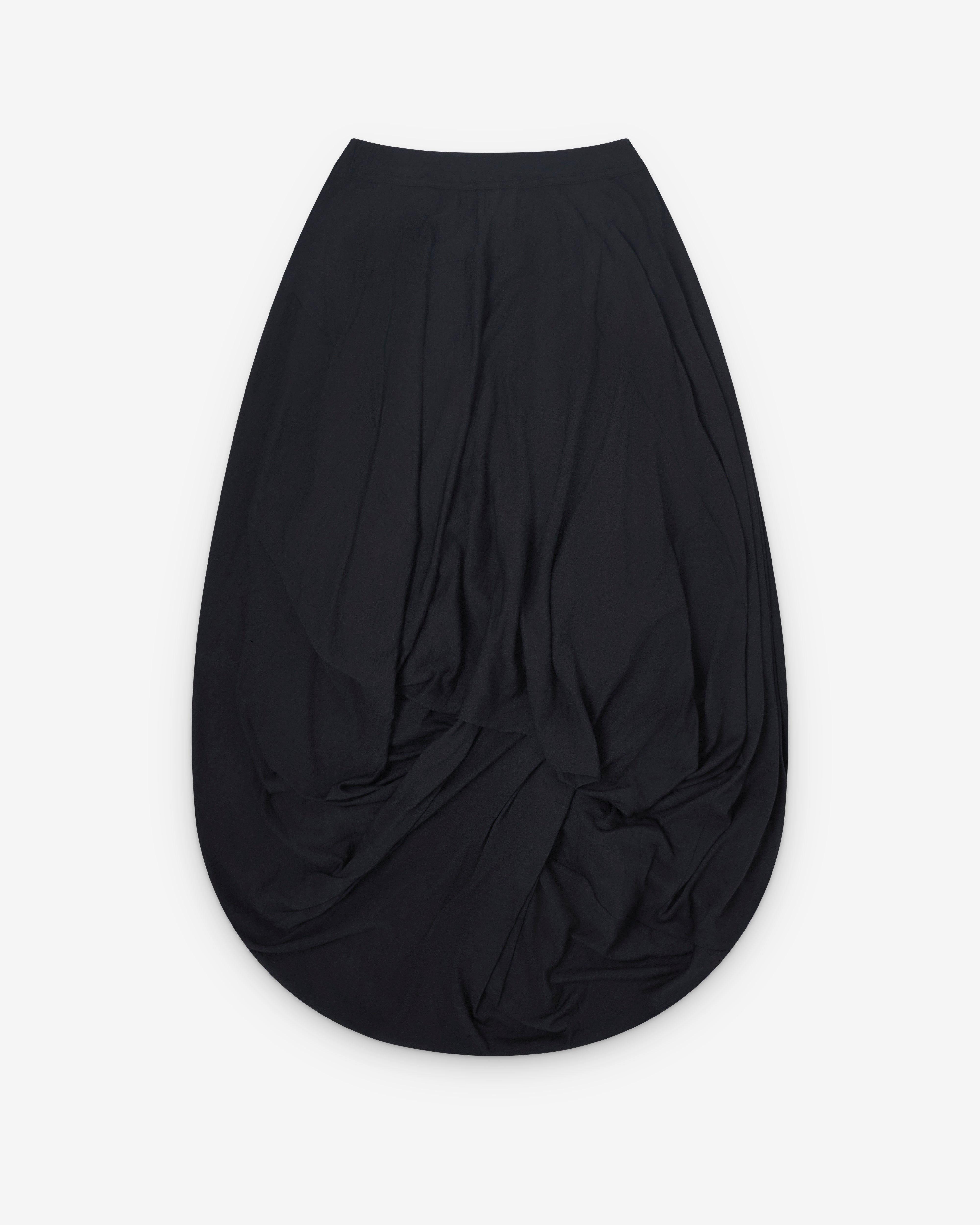 Junya Watanabe: Women's Draped Wool Skirt (Black) | Dover Street