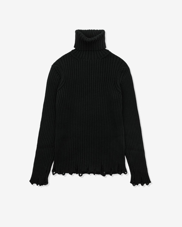 Junya Watanabe MAN - Men's Raw Edge Turtle Neck Sweater - (Black)