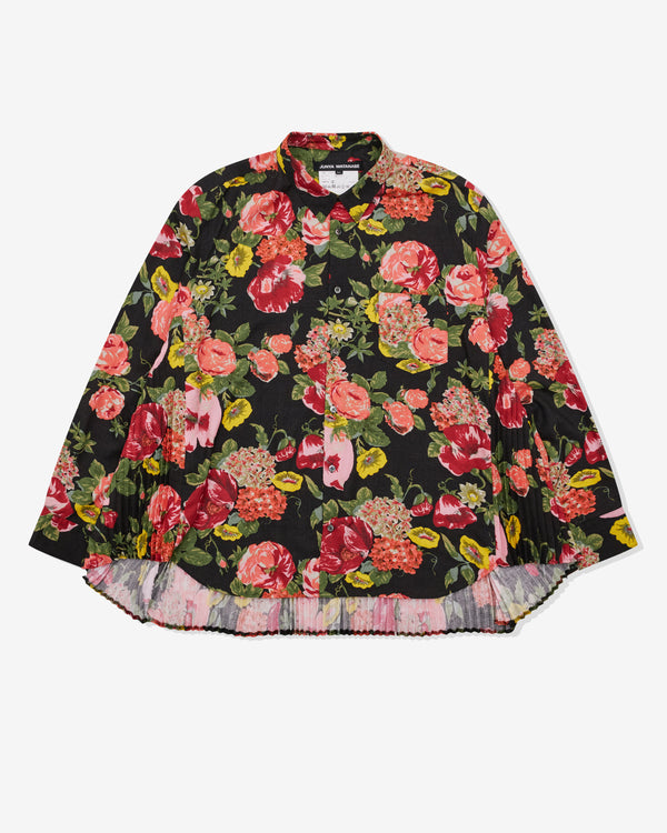 Junya Watanabe - Women's Pleated Floral Shirt - (Black/Multi)