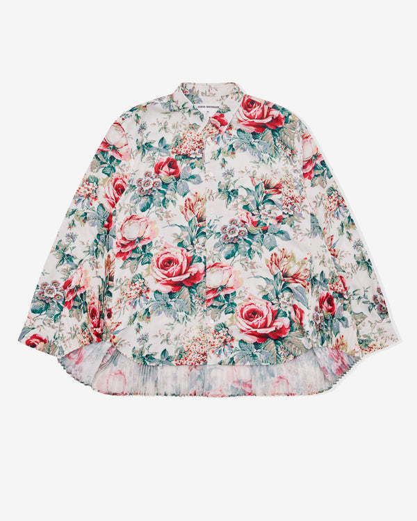 Junya Watanabe - Women's Pleated Floral Shirt - (White/Floral)