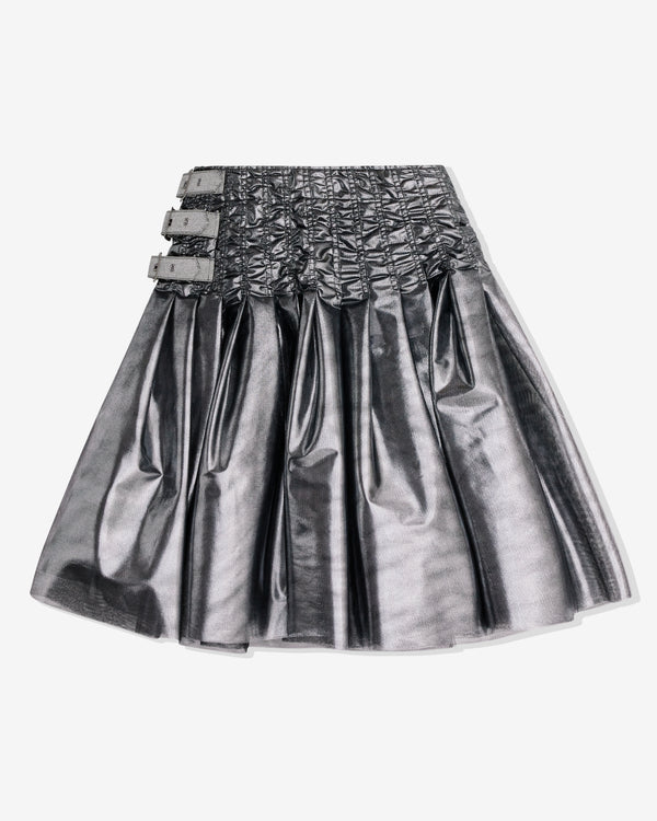 Junya Watanabe - Women’s Foiled Print Belted Skirt - (Silver)