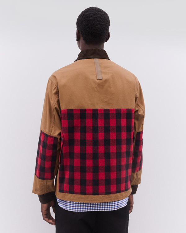 Junya Watanabe Man - Men’s Check Panel Chore Jacket - (Beige)