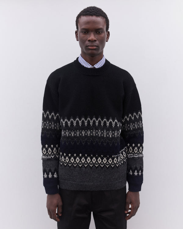 Junya Watanabe Man - Men’s Patterned Knit Sweater - (Black)
