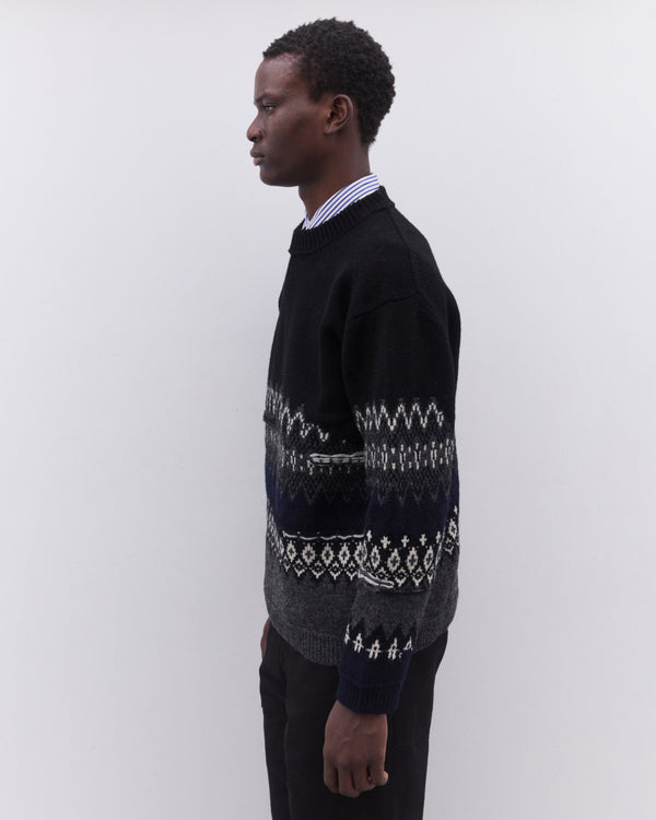 Junya Watanabe Man - Men’s Patterned Knit Sweater - (Black)