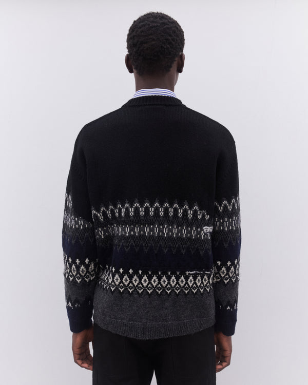 Junya Watanabe Man - Men’s Patterned Knit Sweater - (Black)