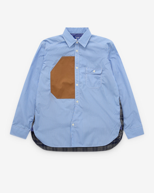 Junya Watanabe Man - Men’s Striped and Check Shirt - (Blue)