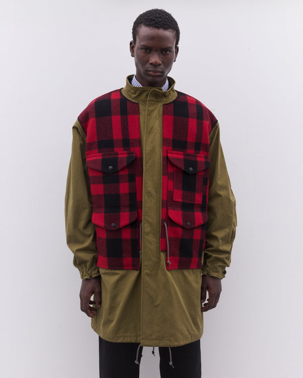 Junya Watanabe Man - Men’s Check Fishtail Parka - (Khaki)