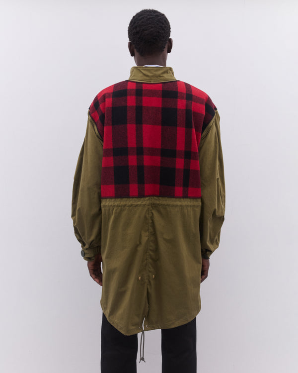Junya Watanabe Man - Men’s Check Fishtail Parka - (Khaki)