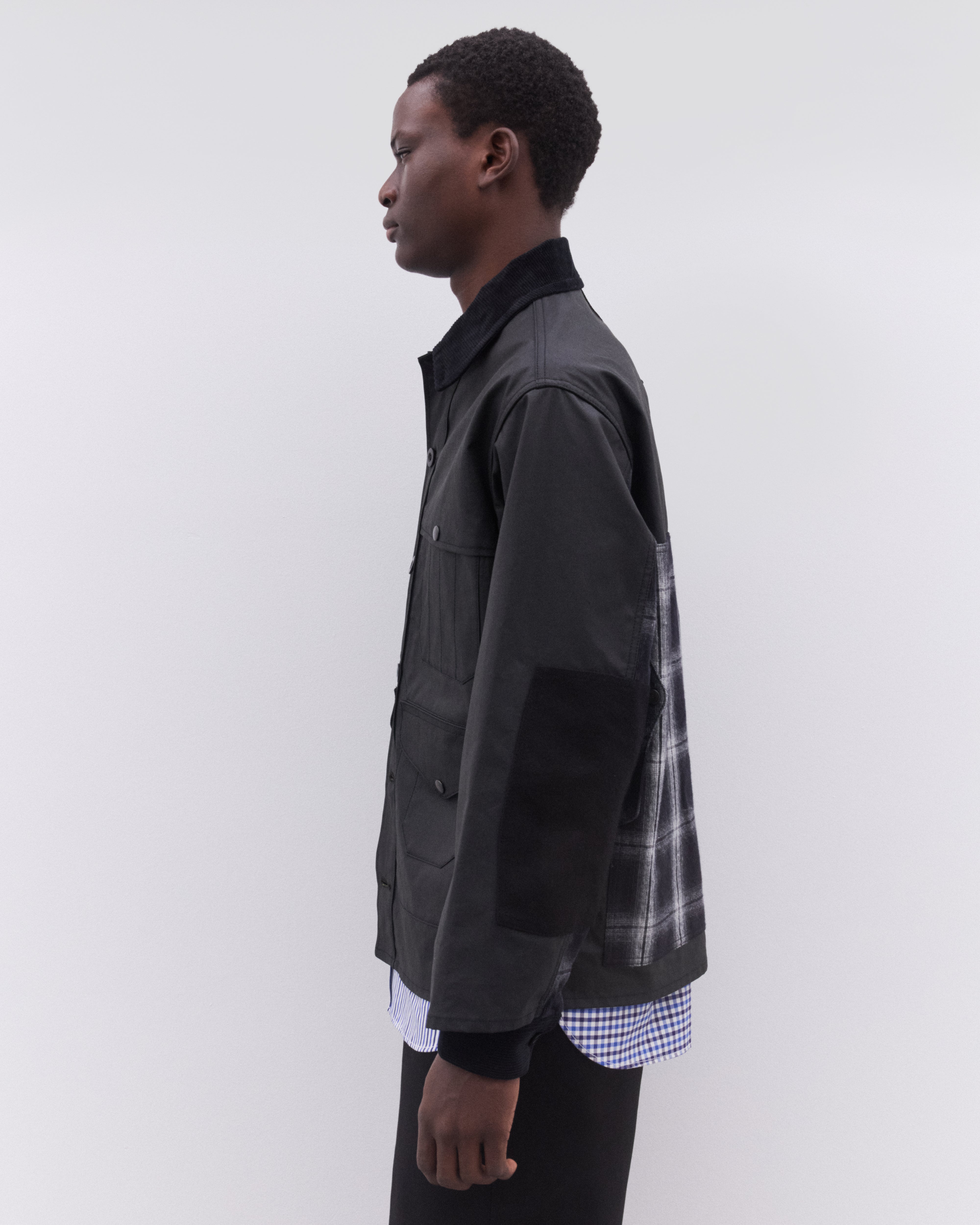 Junya Watanabe Man: Men's Filson Check Panel Jacket (Black