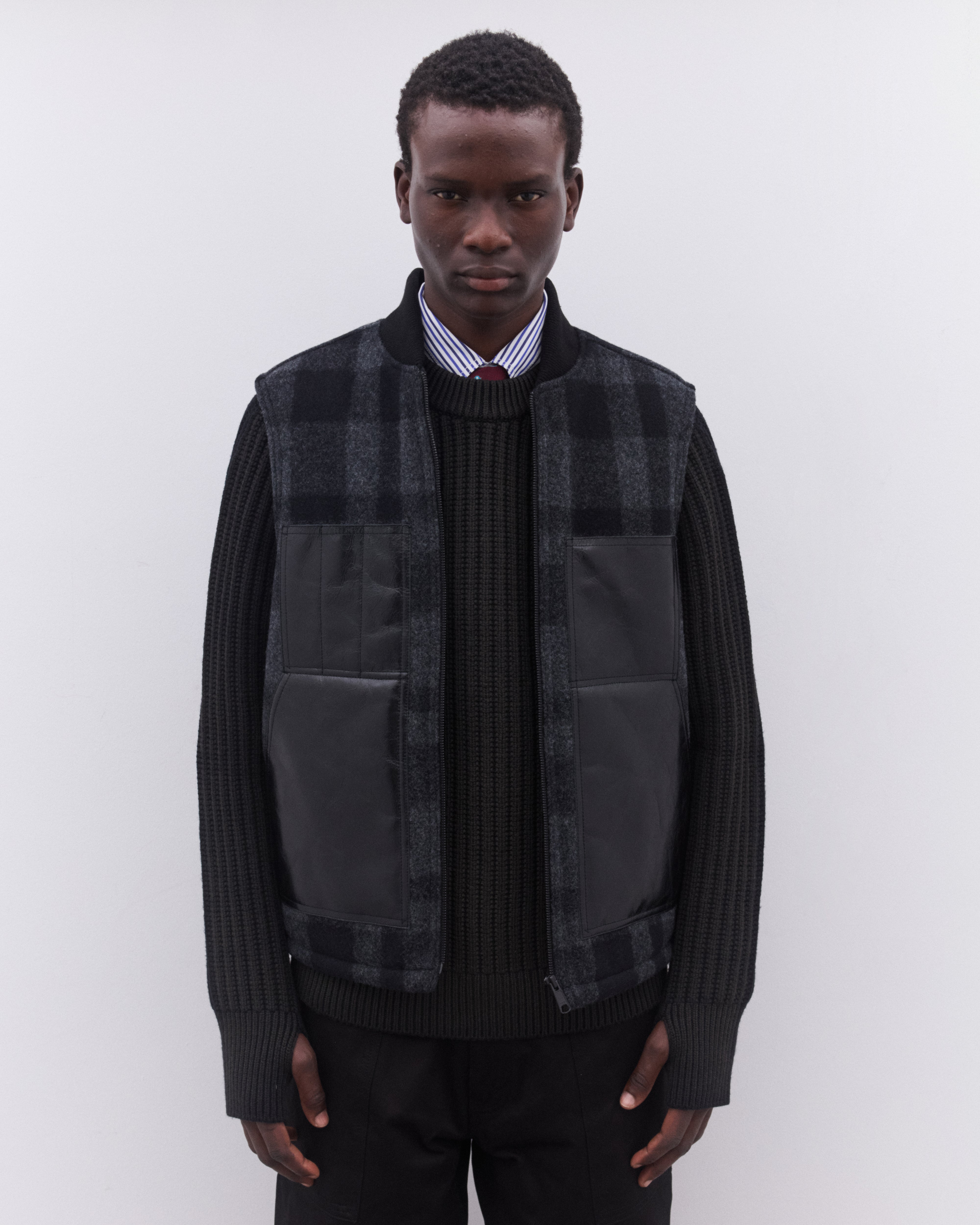 Junya Watanabe Man: Men's Filson Vest (Grey/Black) | Dover Street