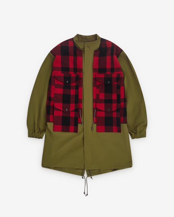 Junya Watanabe Man - Men’s Check Fishtail Parka - (Khaki)