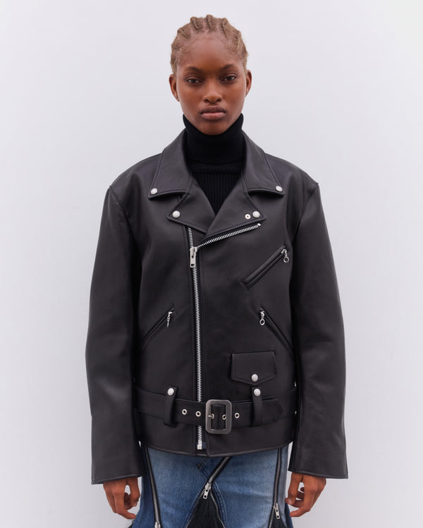 Junya Watanabe - Women’s Leather Biker Jacket - (Black)