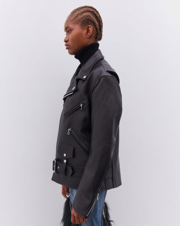 Junya Watanabe - Women’s Leather Biker Jacket - (Black)