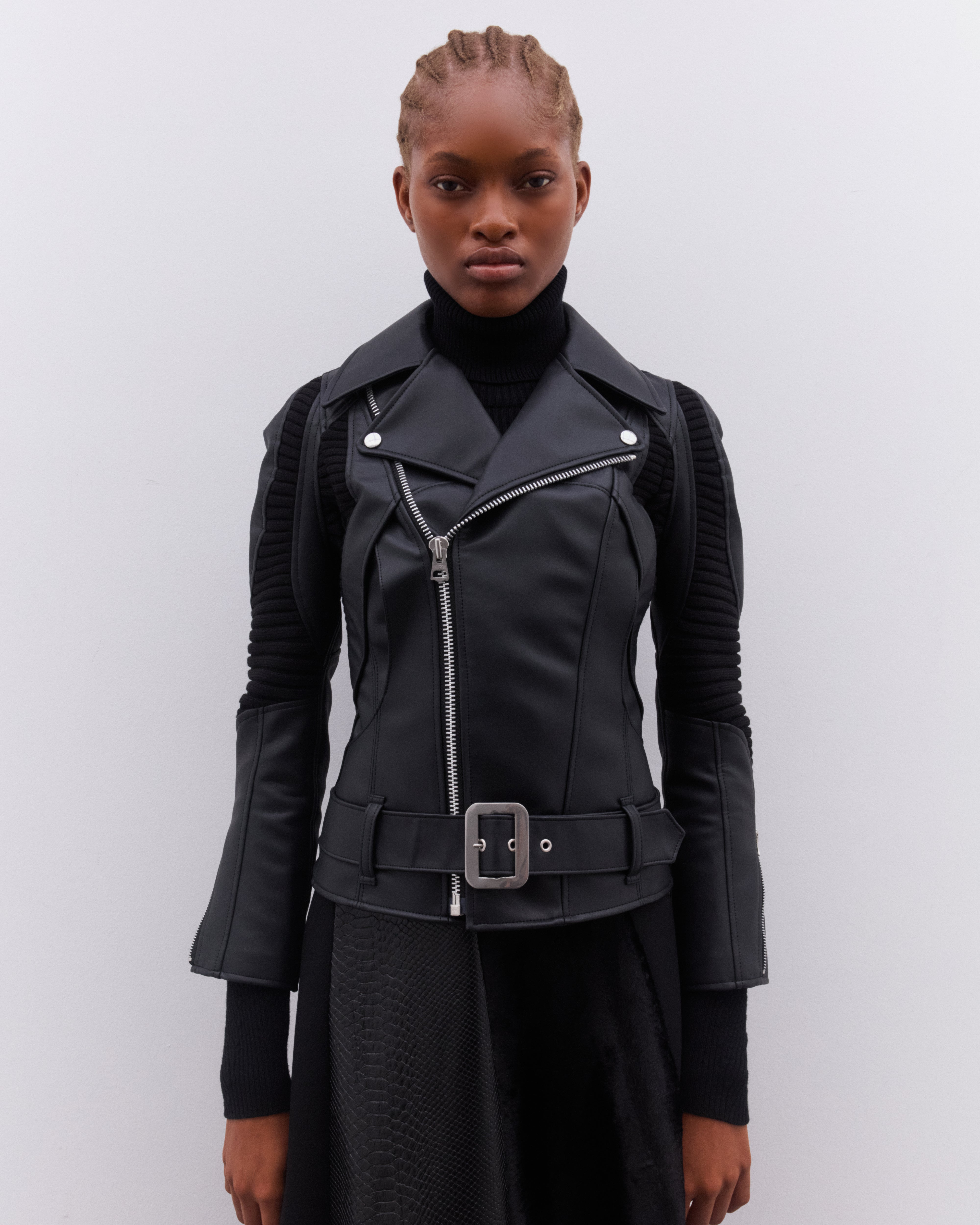 Junya Watanabe: Women's Panelled Biker Jacket (Black) | DSML