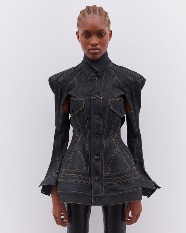 Junya Watanabe - Women’s Structured Denim Jacket - (Indigo)