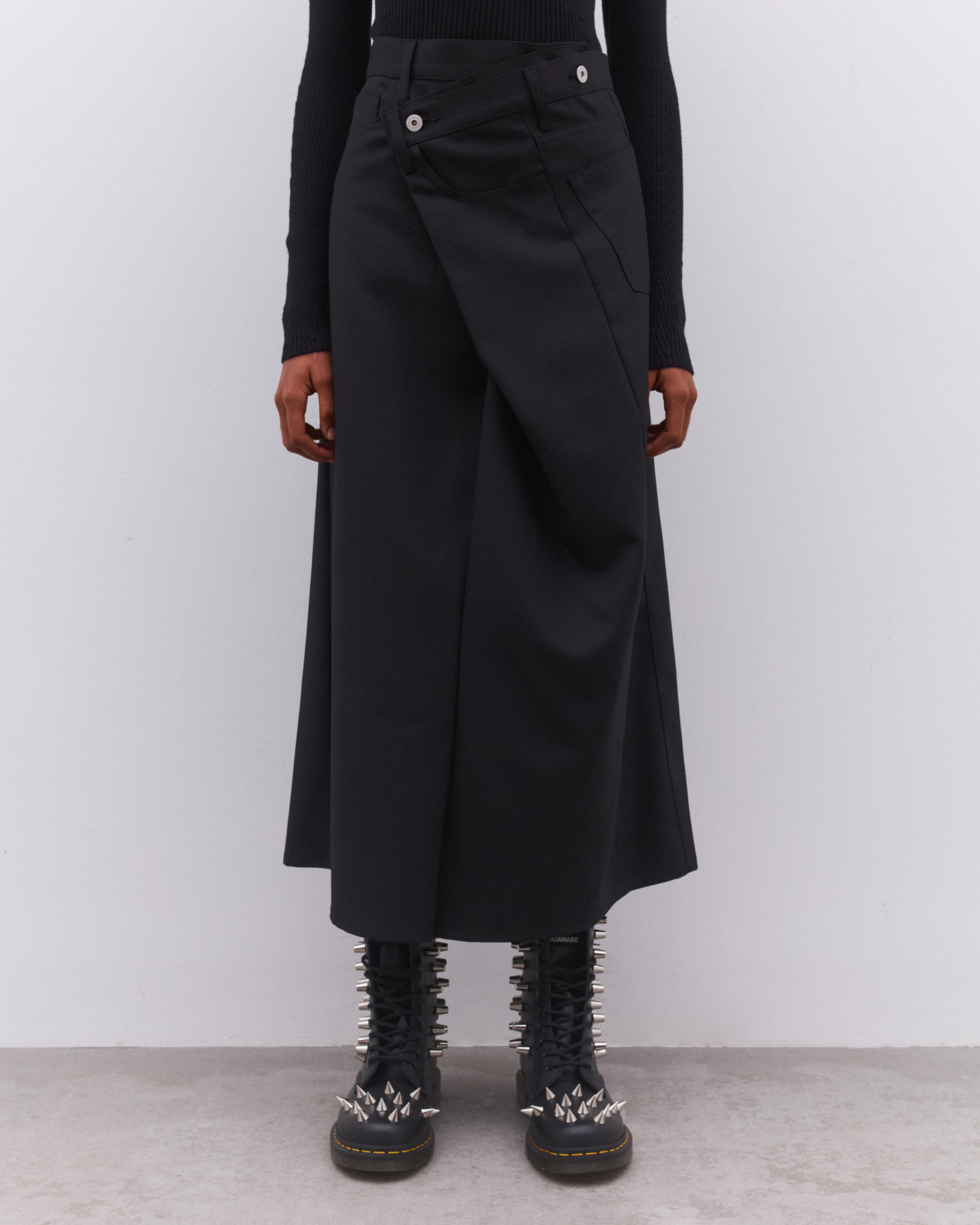 Junya Watanabe: Women's Asymmetric Skirt (Black) | Dover Street