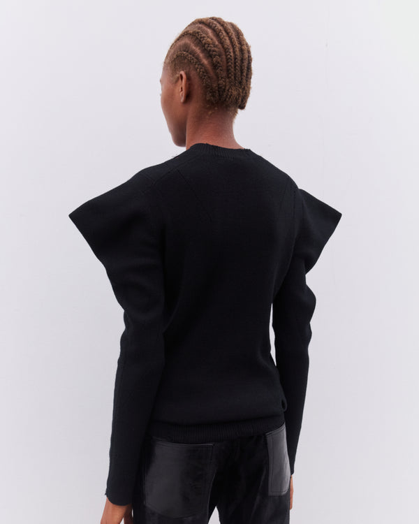 Junya Watanabe - Women’s Distressed Long Sleeve Knit Sweater - (Black)