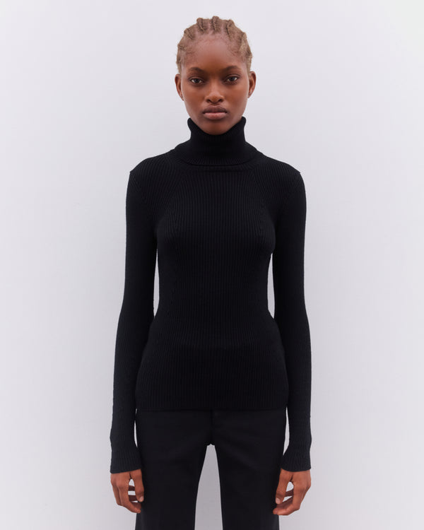 Junya Watanabe - Women’s Rib Knit Roll Neck Sweater - (Black)